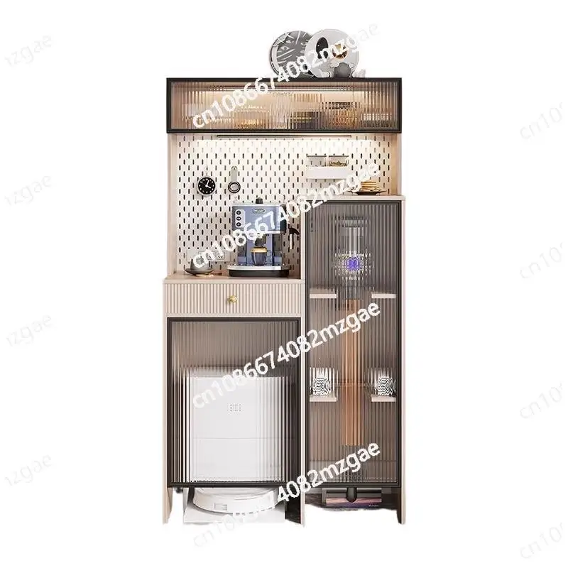 Massivholz-Esszimmer-Beistellschrank zur Wandmontage Hochschrank Regal Staubsauger-Aufbewahrungsschrank