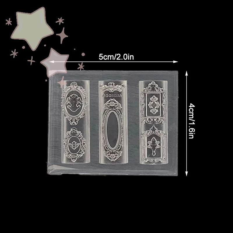 Europese retro fotolijst vorm siliconen nagel mal nagel stempelen nagels voor doe-het-zelf nagelsalon ontwerp stereoscopische manicure art tool