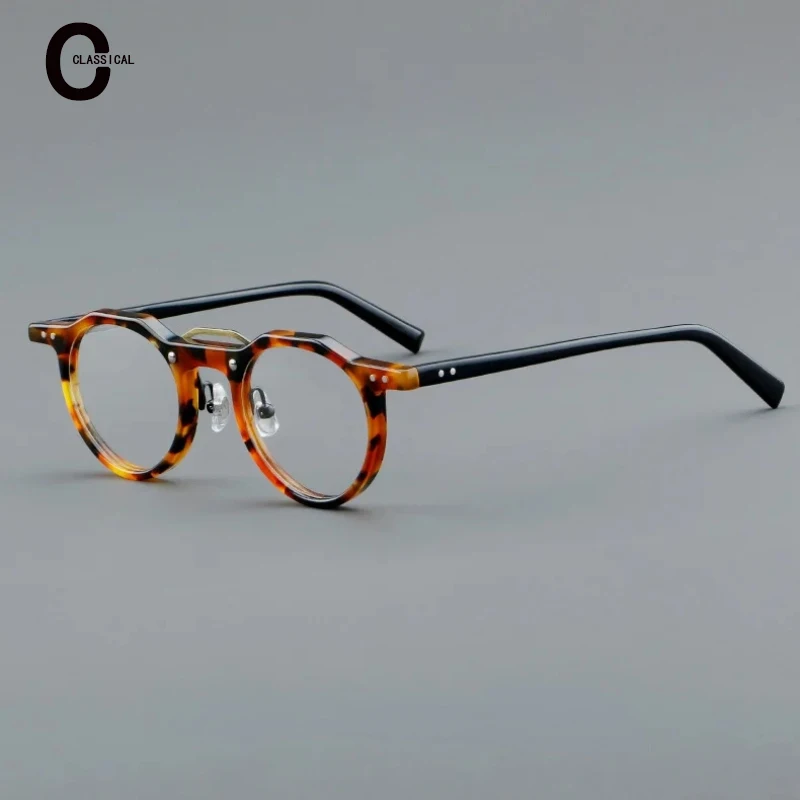 

High quality fashion printed acetate Oval Men's and Women's eyeglasses frames Prescription Reading Handcrafted eyeglasses frames