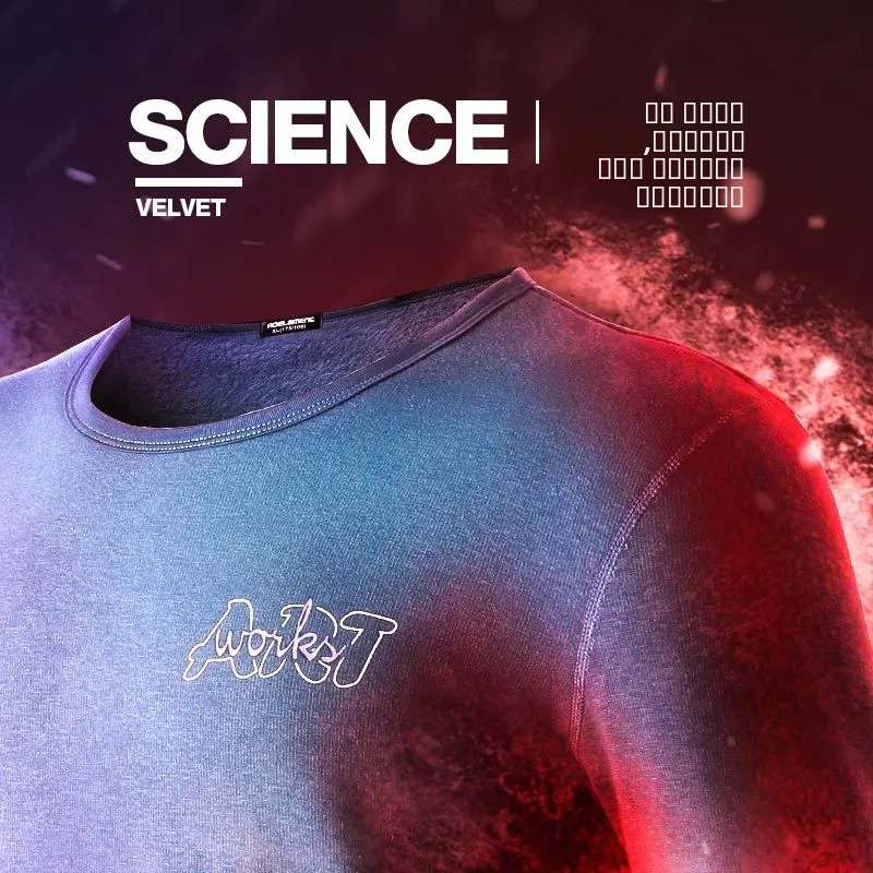 

Men's Thiened Fce Lined round Ne Tight Fit Youth Cotton Wool irt Autumn Winter Underwear Thermal Base Layer Single P...