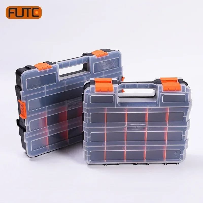 

FUTE 17/34-Compartments Organizer ABS Plastic Parts Box with Removable Dividers Hardware Tool Screwdriver Auto Repair Tool Box