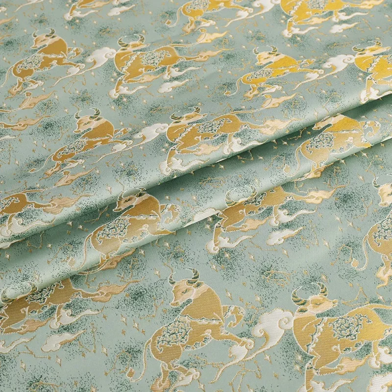 Astrologischer Goldfaden-Jacquard-Brokatstoff, himmlisches Muster, elegantes Kleid, Rock, Weste, Schneiderei, DIY Couture-Designer