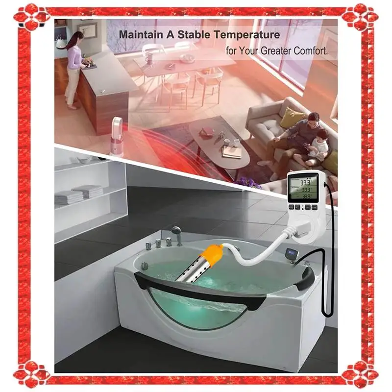 

24-часовая доставка, цифровой регулятор температуры, розетка, электрический термостат 120 В, розетка 110 В для рептилий, террариума, теплицы