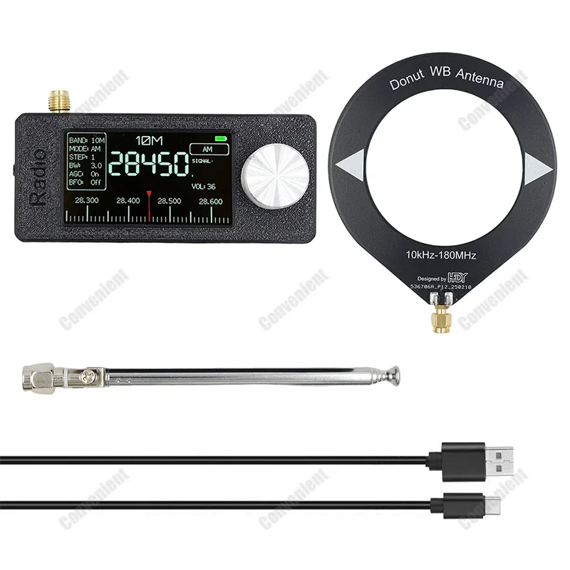 

Мини-приемник SI4732 Радио LSB USB AM FM FM/AM 0,5–108 МГц Радио с антенной 1,9-дюймовый IPS-экран Вседиапазонный радиоприемник Новый
