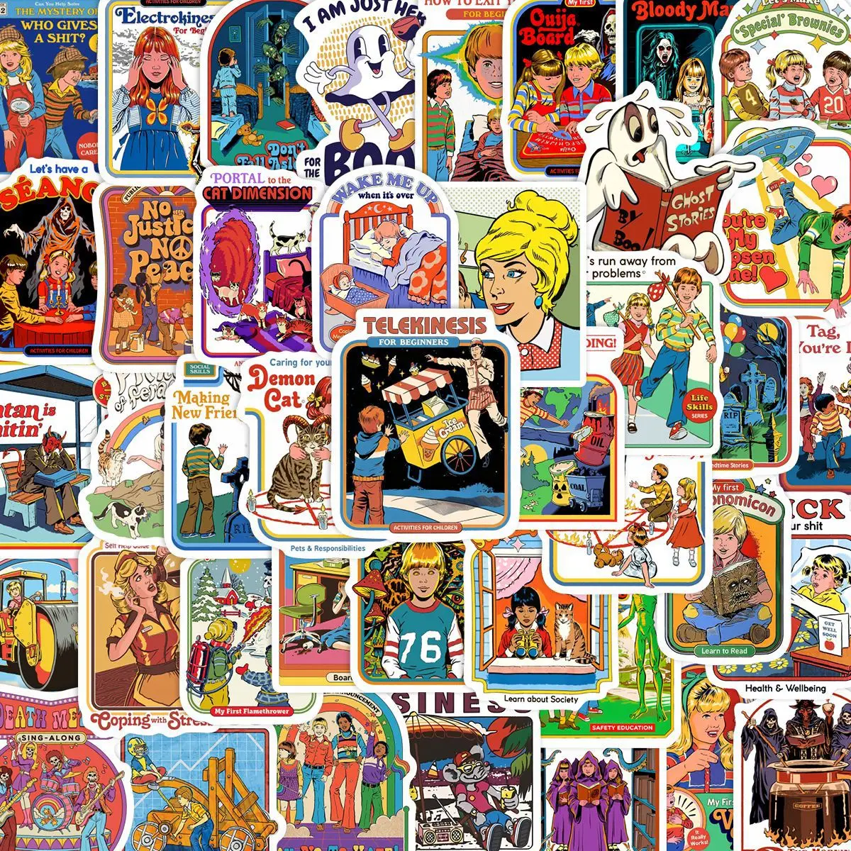 Sticker Luggage Decorative - 50 stuks gotische stickers retro spookstickers