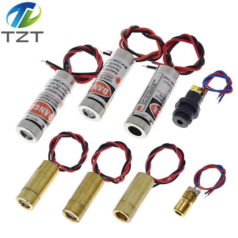 TZT 1/3PCS 650nm 5mW 6MM 9MM 12MM Red Point/Line/Kreuz Laser Modul Kopf Glas Objektiv fokussierbar fokus einstellbare laser kopf