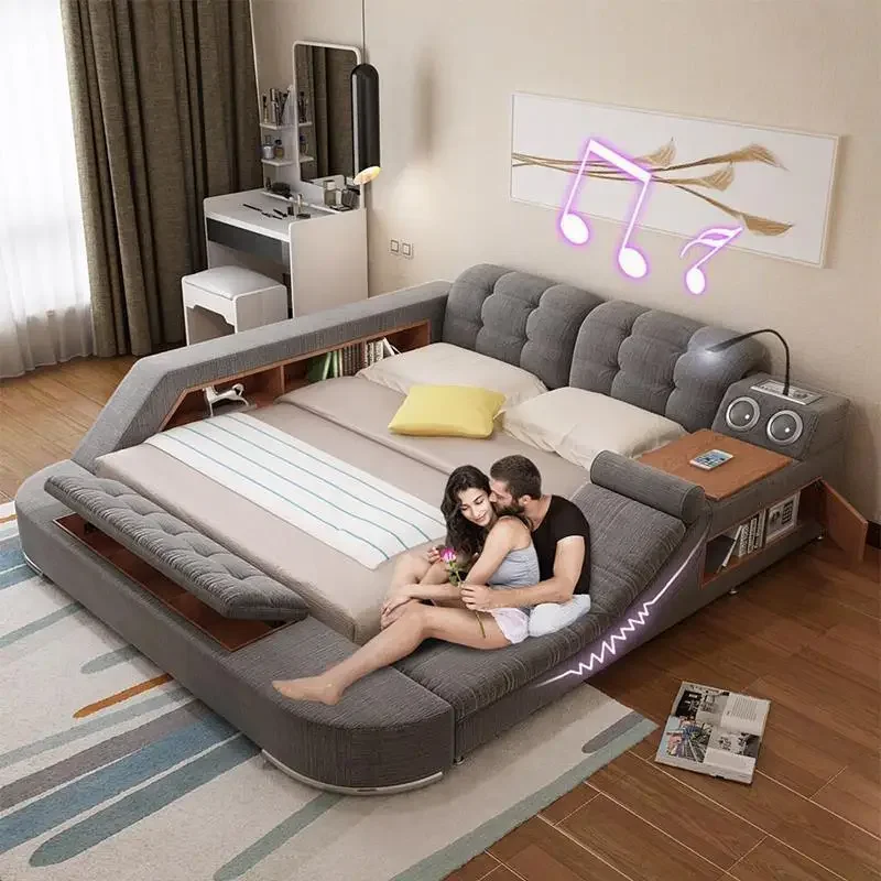 

180x200 см многофункциональная двуспальная кровать для главной спальни, тканевая технология, татами, каркас, двуспальная кровать, массажное кресло, изголовья мебели