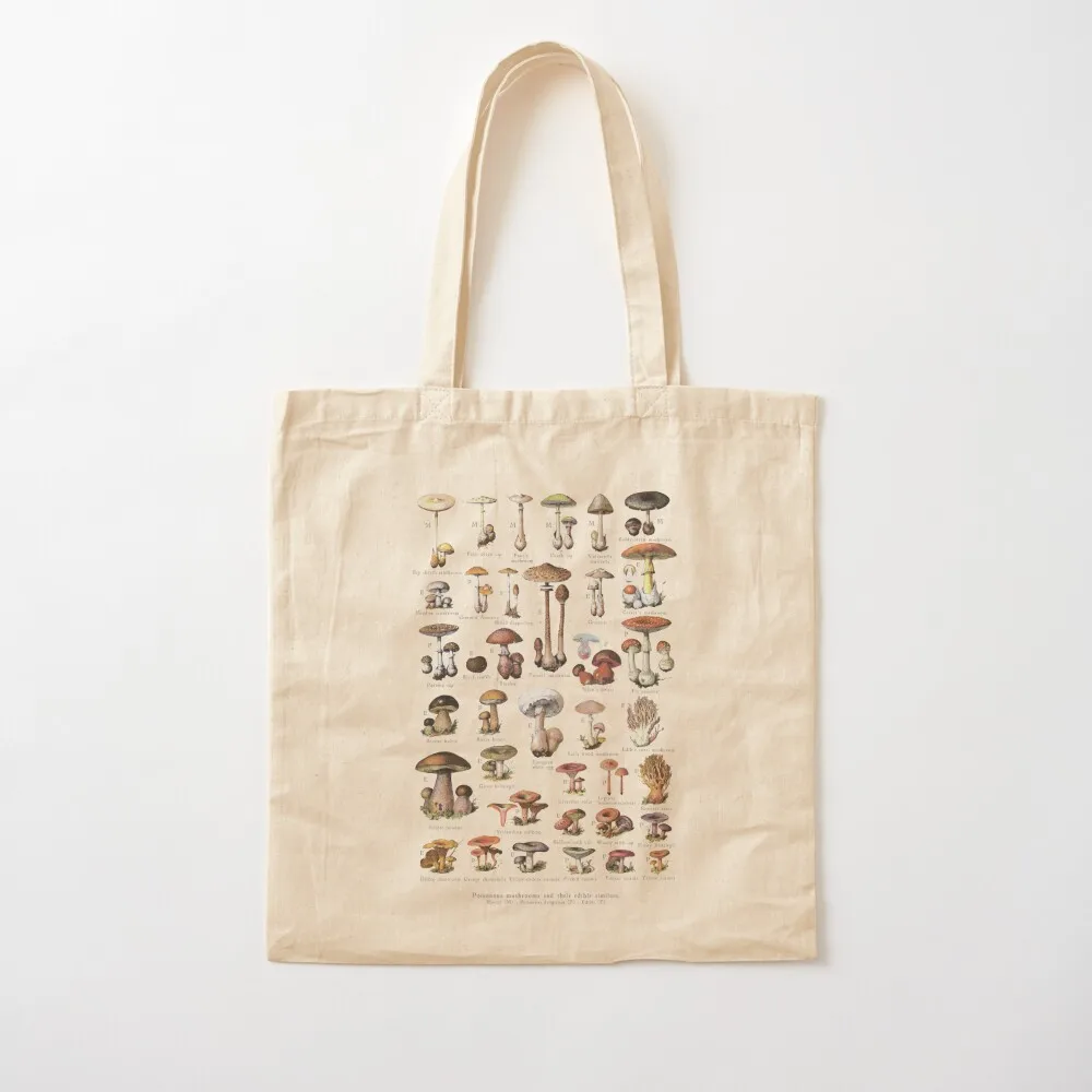 

Mushrooms, nature vintage illustration Tote Bag custom canvas bag tote bags aesthetic Canvas Tote Bag