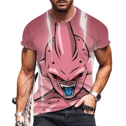 Camiseta de Majin Buu para hombre, ropa de manga corta de Dragon Ball Z, 110-6XL, Goku, de gran tamaño, Anime, Super Saiya, 2024