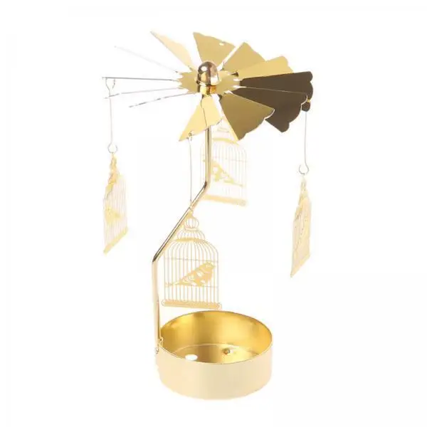 6xSpinning Candle Holder Holder Tea Lights Party Home Table Living Room Decor Caged Bird