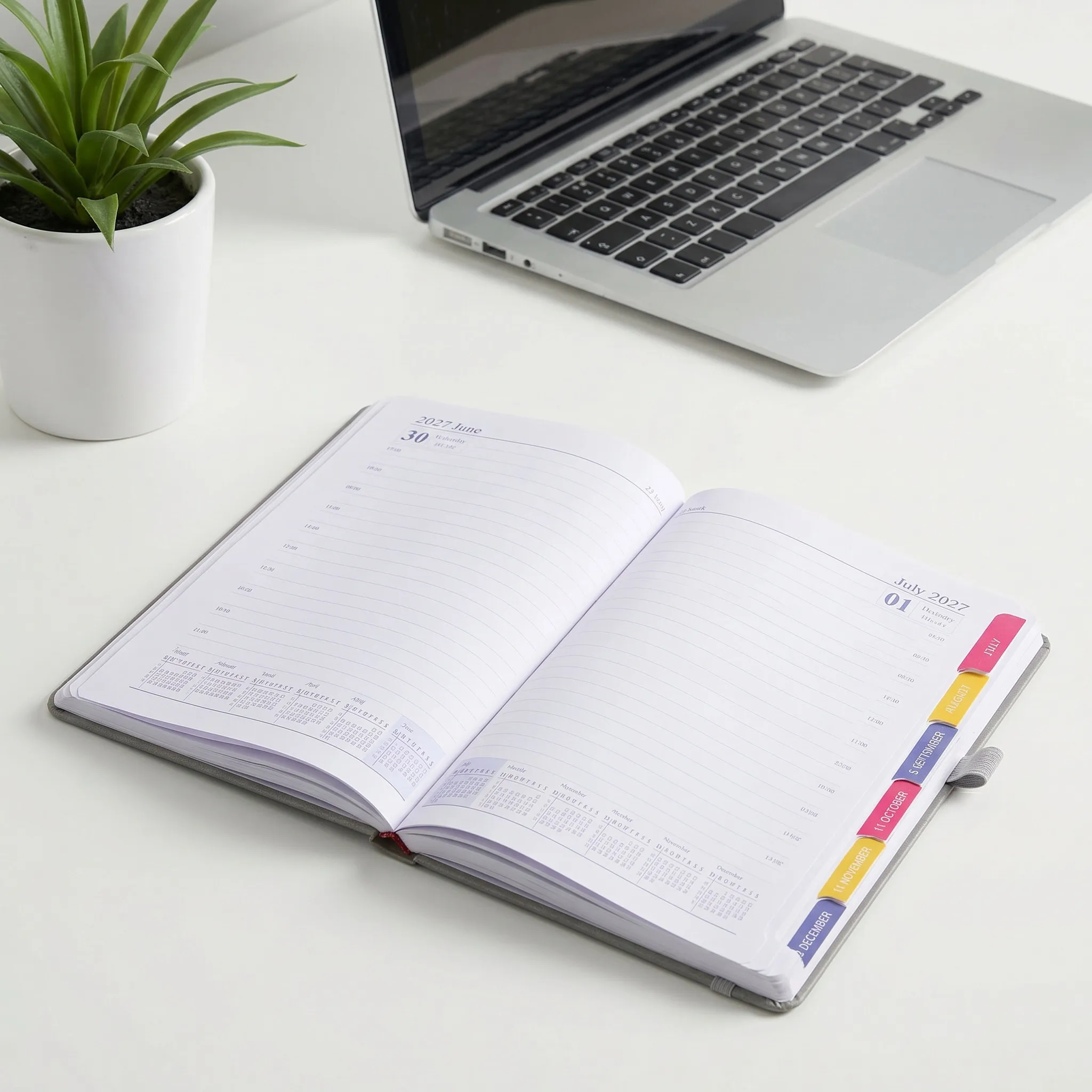 365 Day English Yearly Notebook Daily Weekly Planner Business Organizer Portable Compact Rounded Corners No Smudge Paper Office