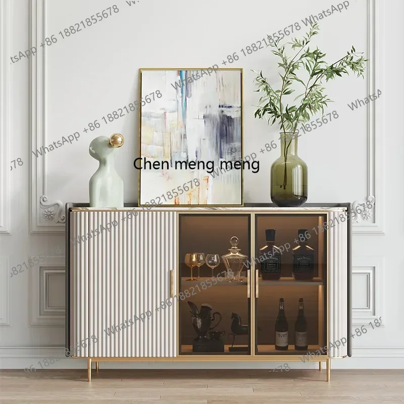 D178  Y zq Sideboard Cabinet Modern Minimalist Stone Plate Entrance  Bedroom Wall Cabinet Narrow Storage Cabinet