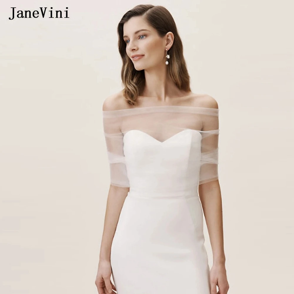 JaneVini-Capa plissada de casamento feminino, xale preto nupcial, envoltório de pérolas, capa traseira com cordões, jaqueta para festa noturna, elegante, verão