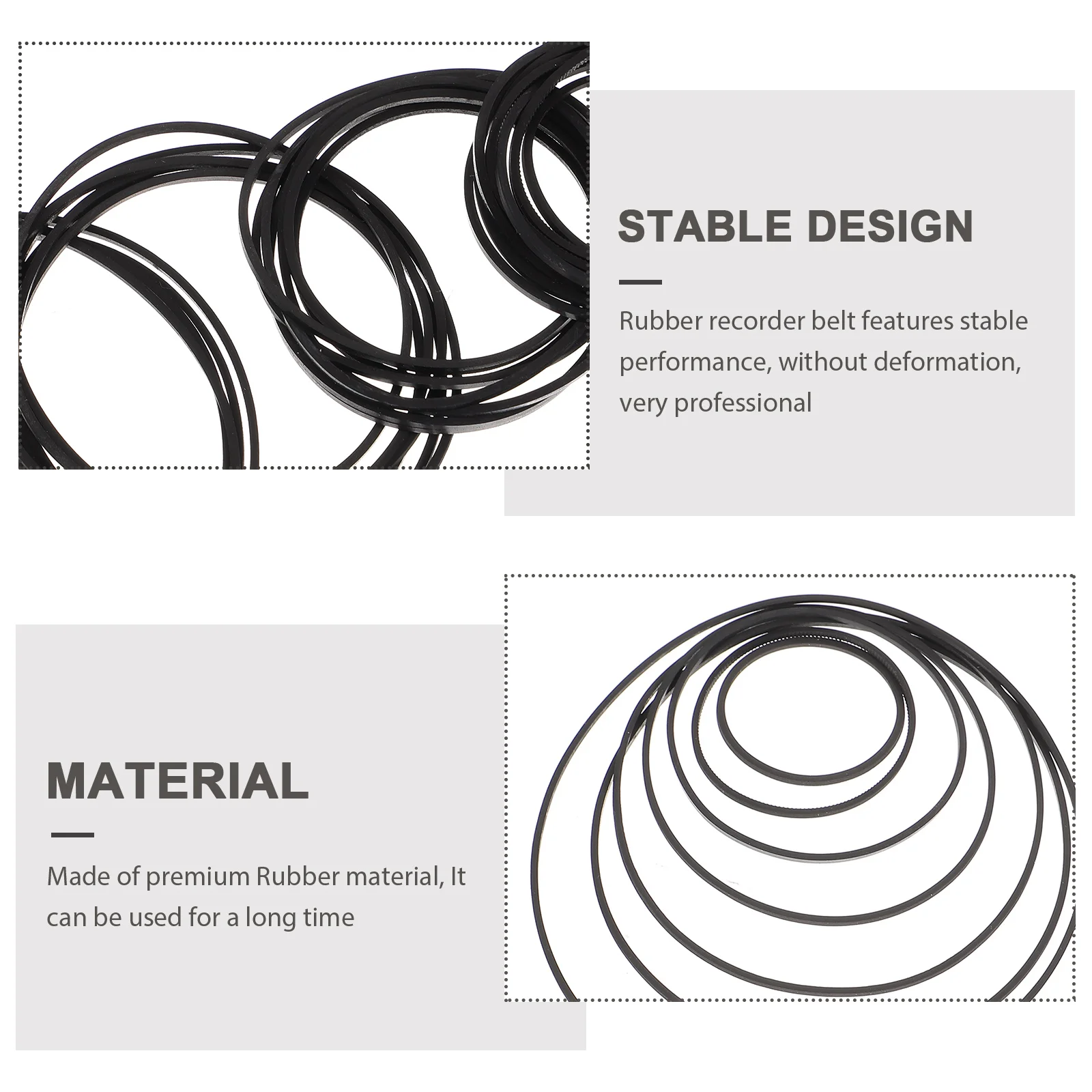 

50 pcs Cassette Recorder Belts 2 3mm Rubber Square Tape Maintenance Electronics DJ Equipment Portable Audio Video Devices