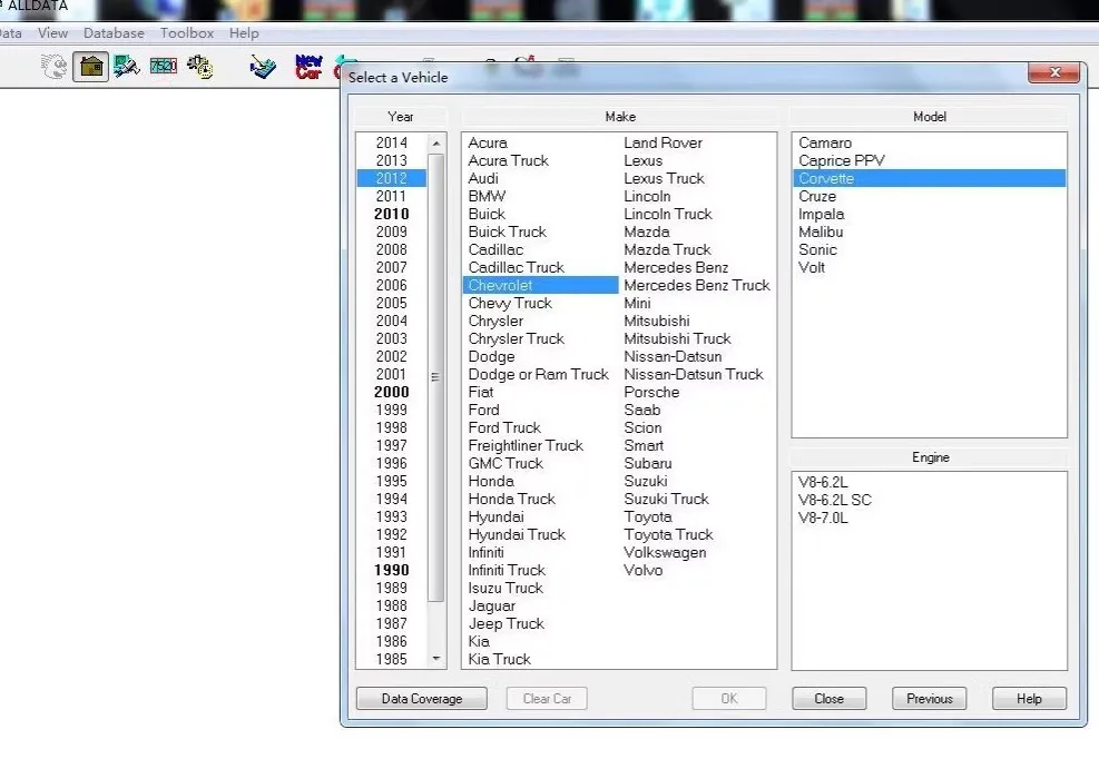 

2014 ALL DATA Auto maintenance manual database query software