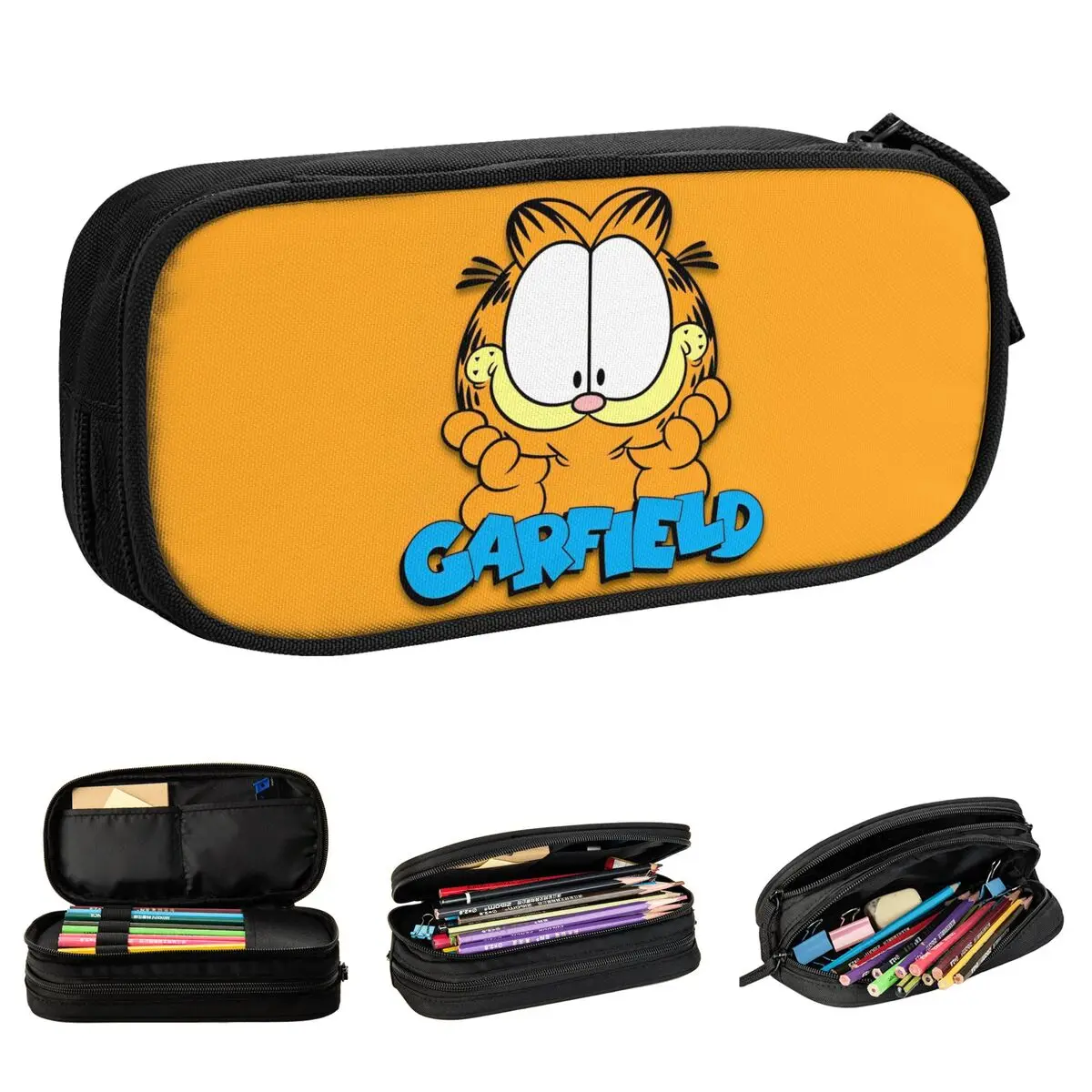 G-Garfielded Smiling Chin-resting Pencil Cases Creative Cartoon Pen Bags Student Big Capacity School Supplies Gifts Pencilcases