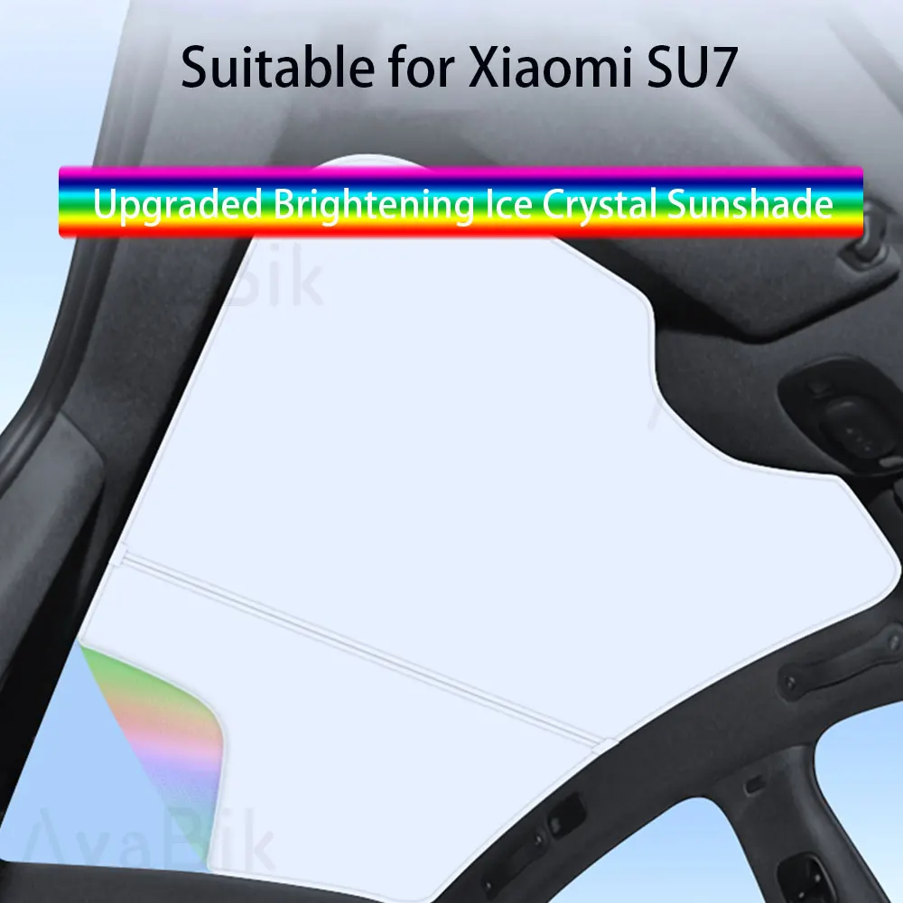 

For Xiaomi SU7 Colorful Ice Crystal Car Roof Sunshade Skylight Blind Shading Windshield Sunroof Cover Sun Protection Accessories