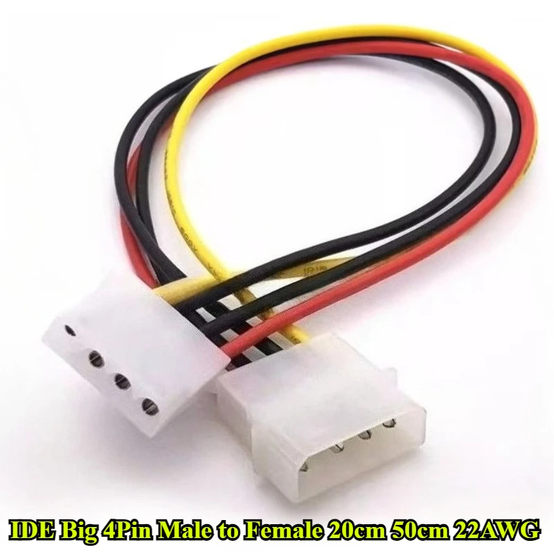 

2/5Pcs IDE Big 4Pin Male to Female Power Supply Cable Convert Adpater Length 20cm 50cm Floppy Drive Adapter Connector Cord 22AWG