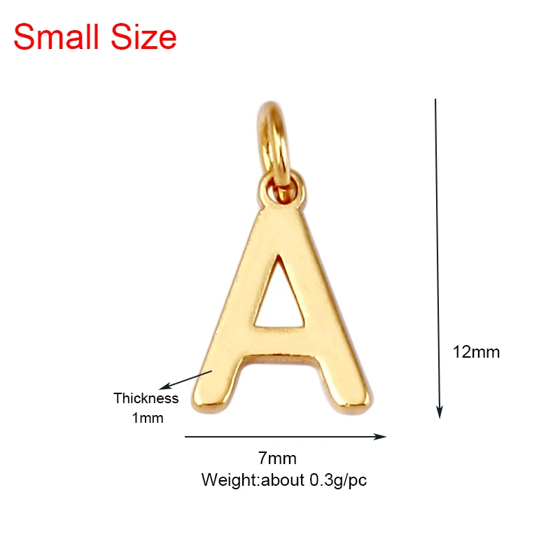 Mini Initial Letter Charm ,Brass Mirror Finish, Real Gold Plated Colour,Not Easy to Tarnish , Fashion Jewelry Findings , 1pc L01
