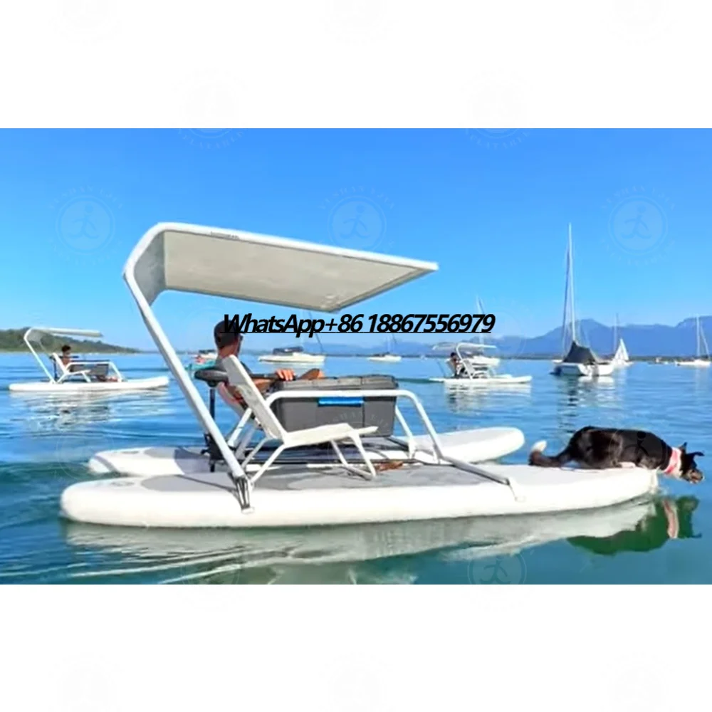 

Portable Inflatable Catamaran Boat for Recreational Use, Easy Setup and Storage for Water Sports