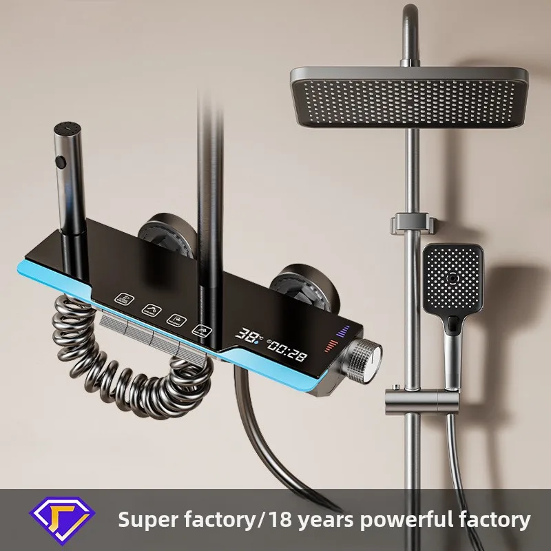 

Household Gun Gray Shower Shower Set Hotel Bathroom Shower Set Ambient Light Shower Set Douche Bathroom Shower Set Black