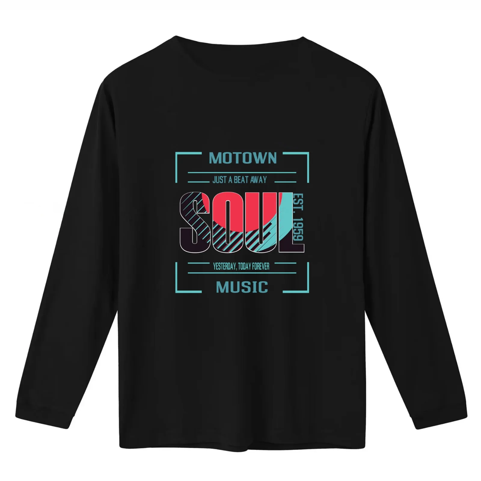 Motown T-Shirt Summer Casual Cotton Tee Oversized Streetwear Tops Vintage Graphic Print Loose Fit Short Sleeve 100% Cotton