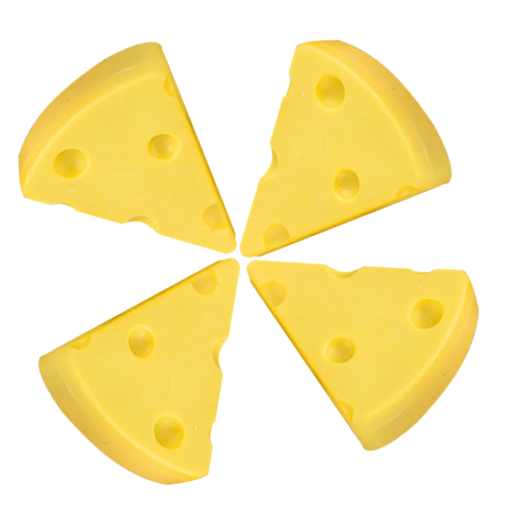 

4Pcs Cute Rubber Erasers Cheese Designed Erasers for Holiday Party Favors Fall Cheese Decorations Classroom Reward Props