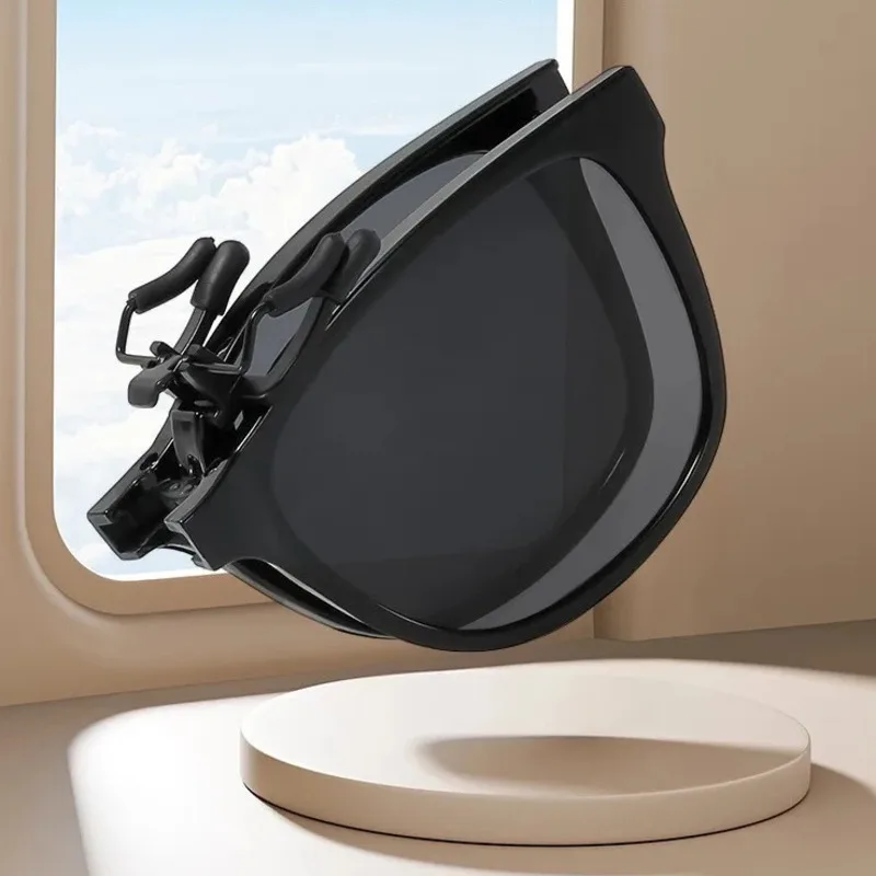 2025 UV400-beständige, ultraleichte, modische, tragbare Sonnenbrille für Herren. Faltbarer Flip-Sonnenbrillen-Clip für Damen,