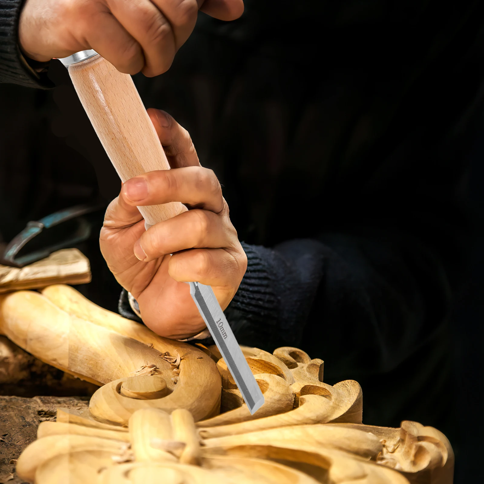 Scalpello da intaglio multifunzione per la lavorazione del legno Strumento manuale a punta piatta Incisione professionale per falegname Artigianato in legno fai da te