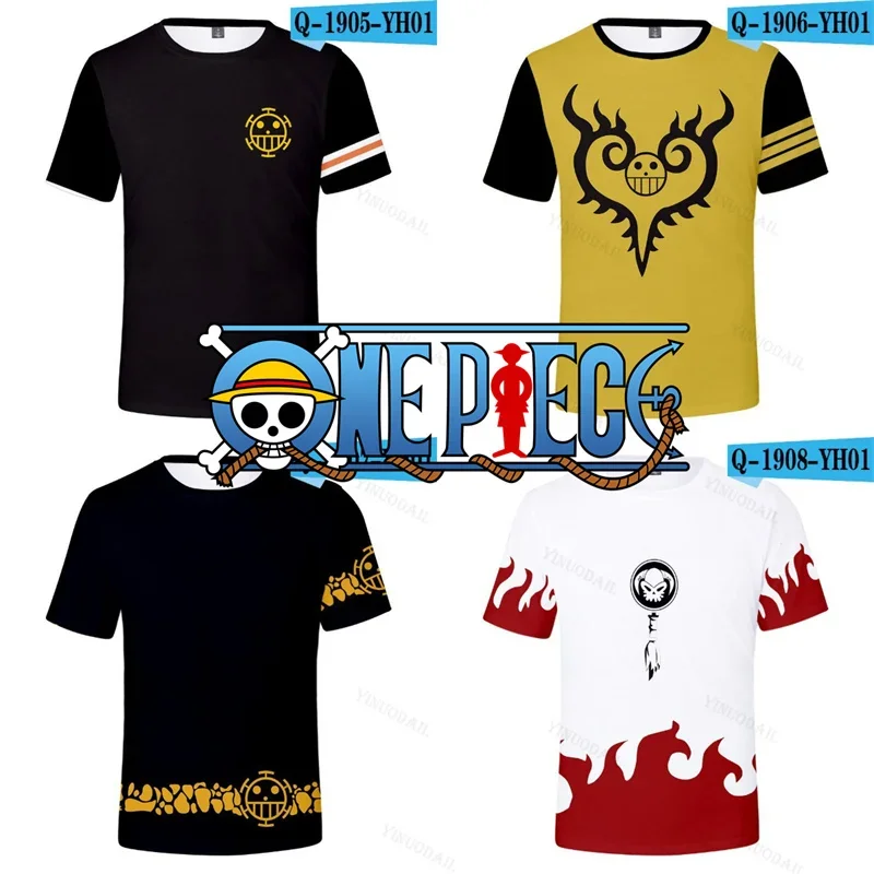 One Piece Trafalgar D, 1 Pc Water Law Luffy camiseta, roupas Zoro Sanji Nami, ACE Tops, presente de aniversário para meninos e meninas, verão