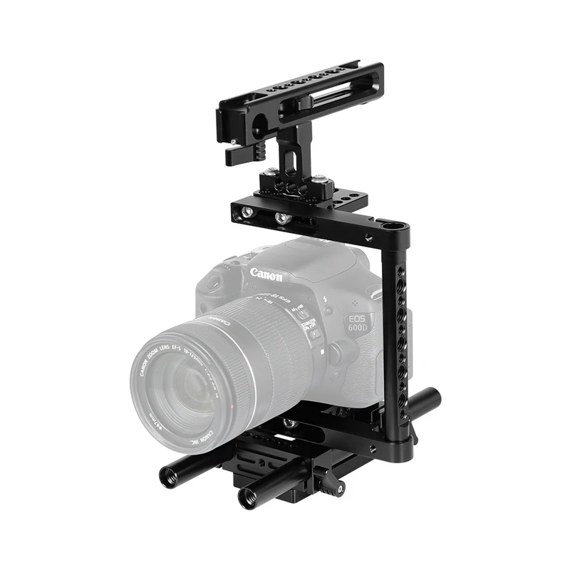 SZRIG Camera Cage Rig With Adjustable Top Cheese Handle Grip and Rail Support System for Canon Nikon Sony Panasonnic