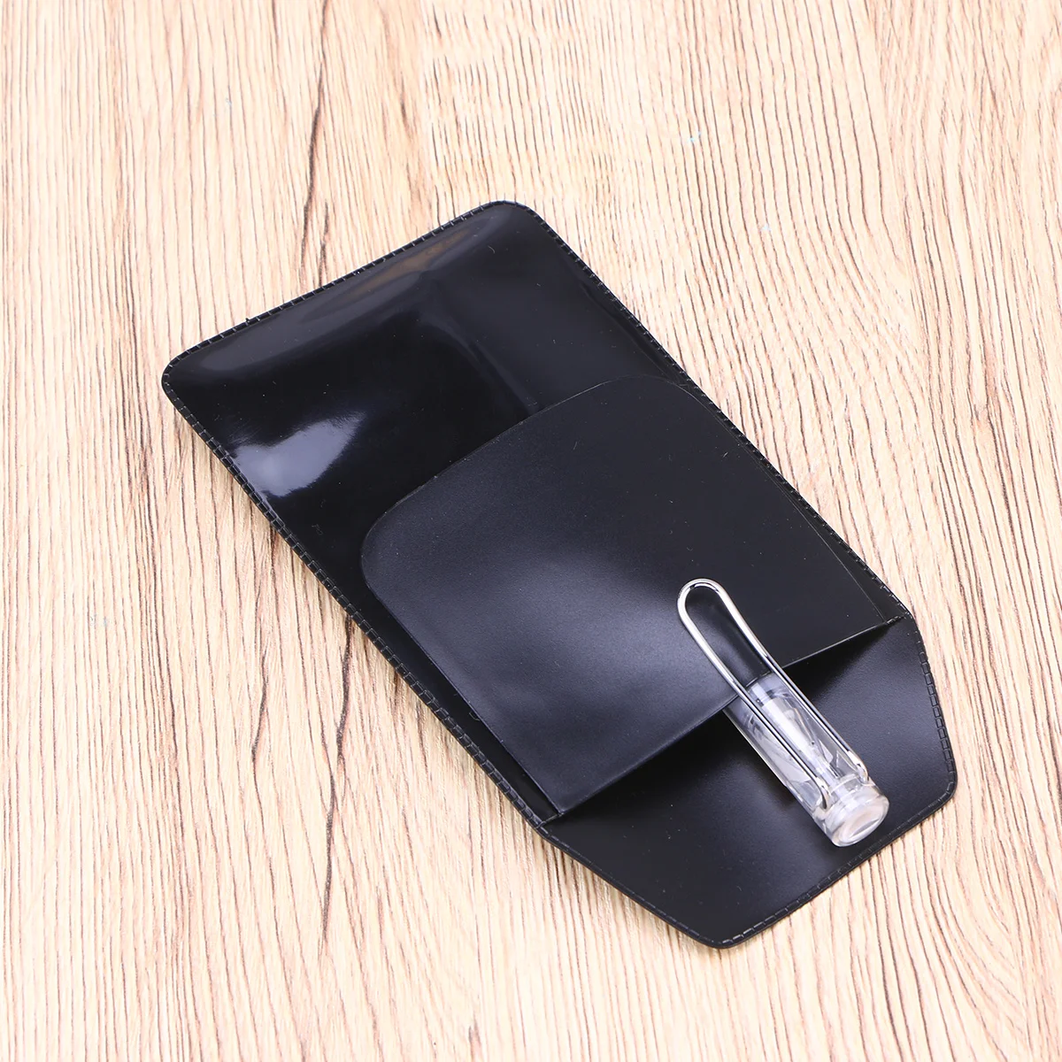 

Trapezoid Pen Protector Pouch Black Leakproof Scratch Resistant Pencil Bag Wallet Coin Case Pocket Protector