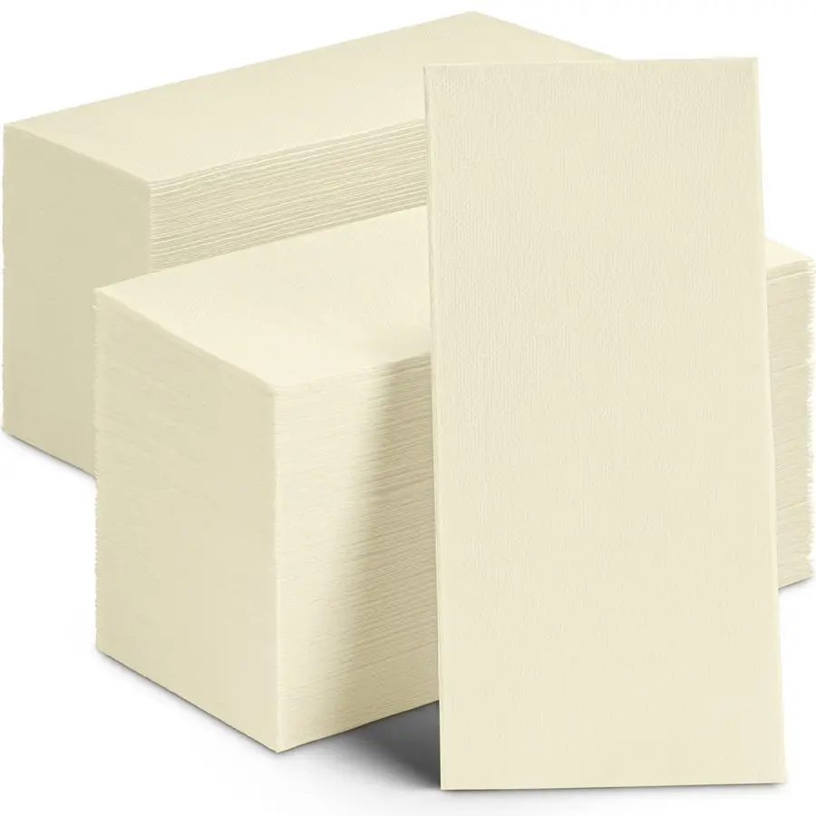 

Dinner Napkins Cream Paper, 300 Pack 12 x 17 2Ply Quilted Colored Ivory Napkins For Wedding, Reception, Party Or Event