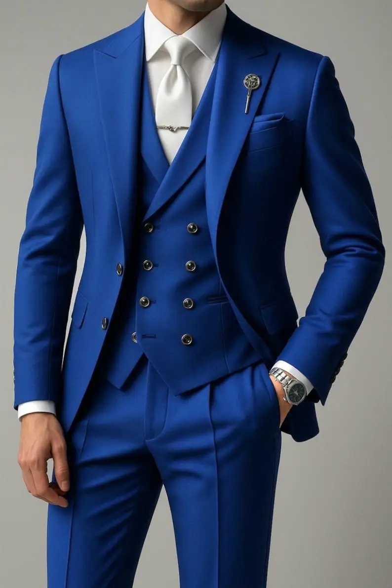 بدلات رجالية لحفلات الزفاف والعشاء مكونة من 3 قطع للرجال بدلات بقصة ضيقة للرجال ملابس العرسان بقصة ضيقة