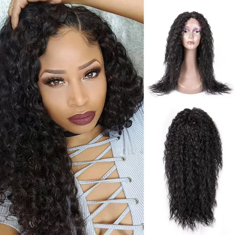 

Европейская и американская мода, длинные волосы с центральным пробором, африканские короткие кудрявые парики.