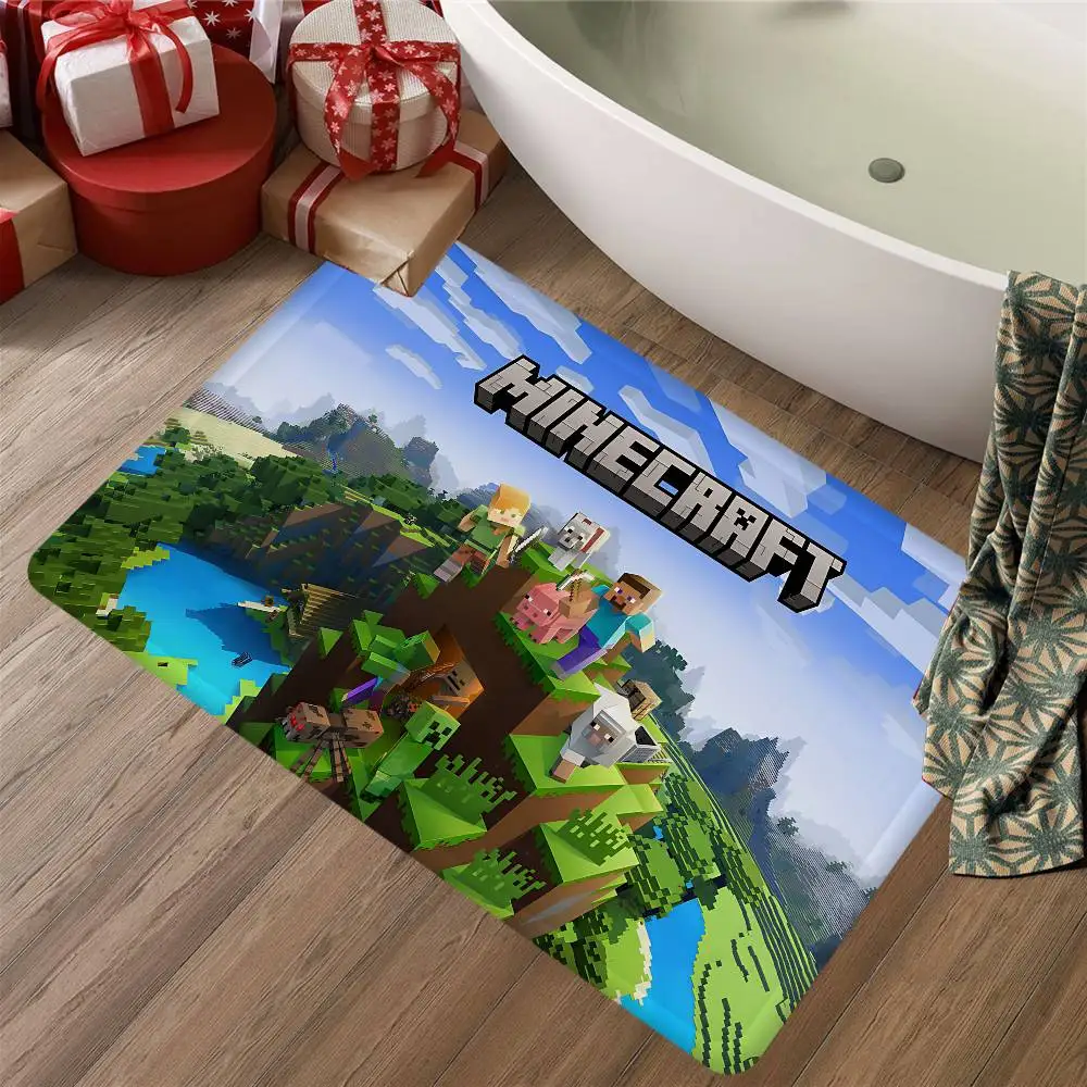 Retro Game M-Minecraft Sandbox Entrance Door Mat Washable Non-Slip Living Room Sofa Chairs Area Mat Kitchen Welcome Doormat