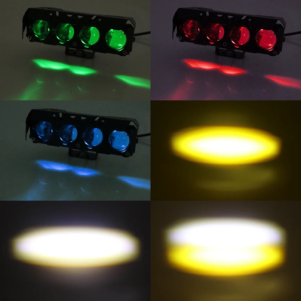 Driving Lights High Brightness Light Aluminum Alloy Dual-color Light Four-lens Design High-reflection Concentrator