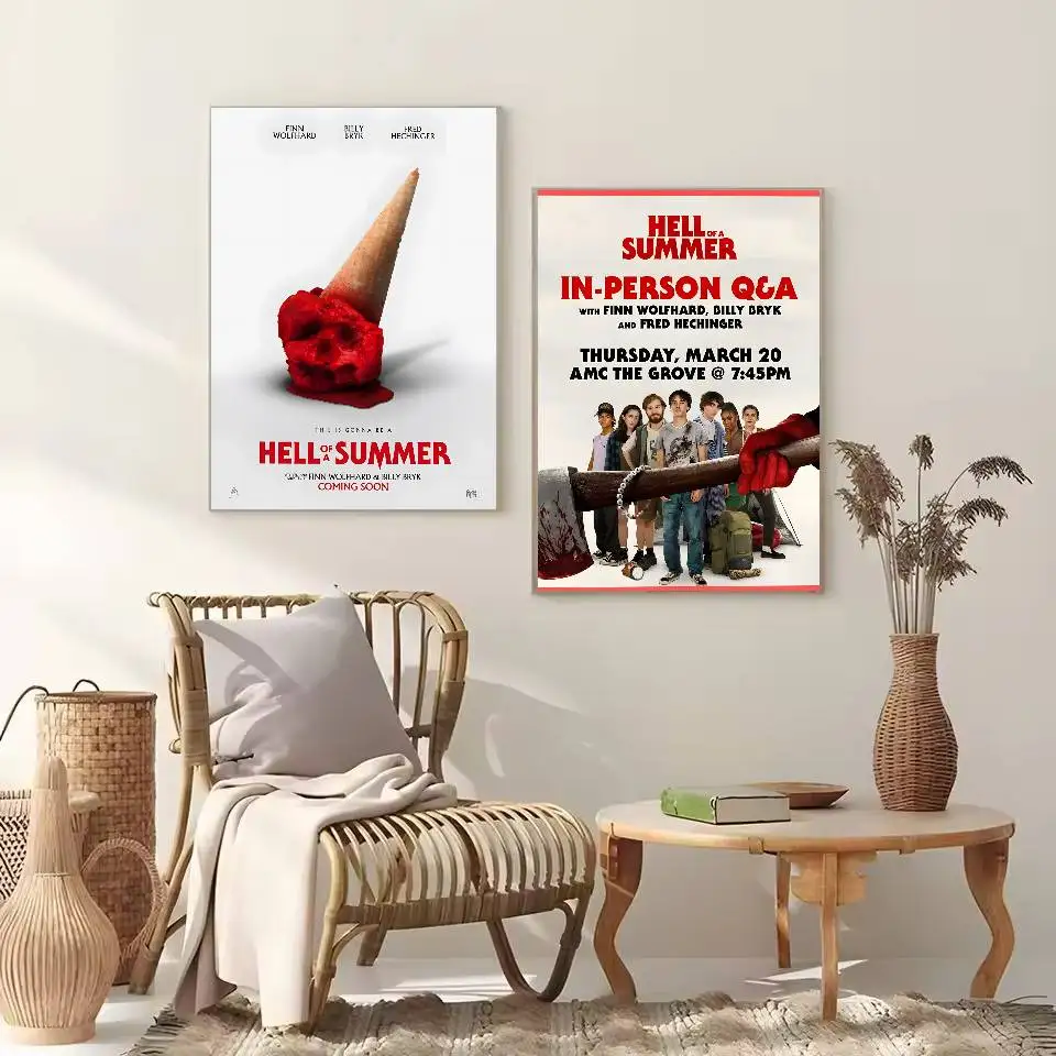 فيلم H-hell of a s-Summer ملصق فني ذاتي اللصق مقاوم للماء ورقة ملصق مقهى بار غرفة النوم جدار ديكور