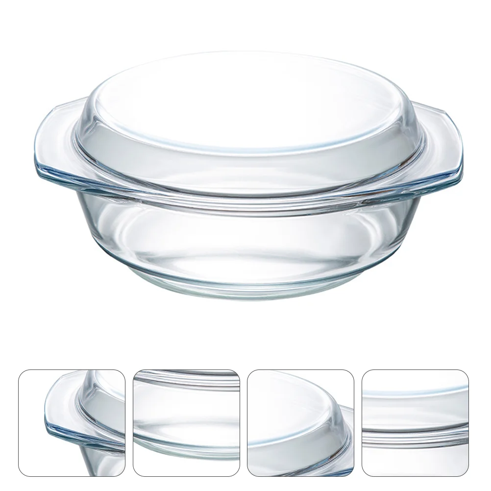 

Tempered Glass Bowl Microwave Oven Glassware Heating Roasting Pan Heat-resistant Pot