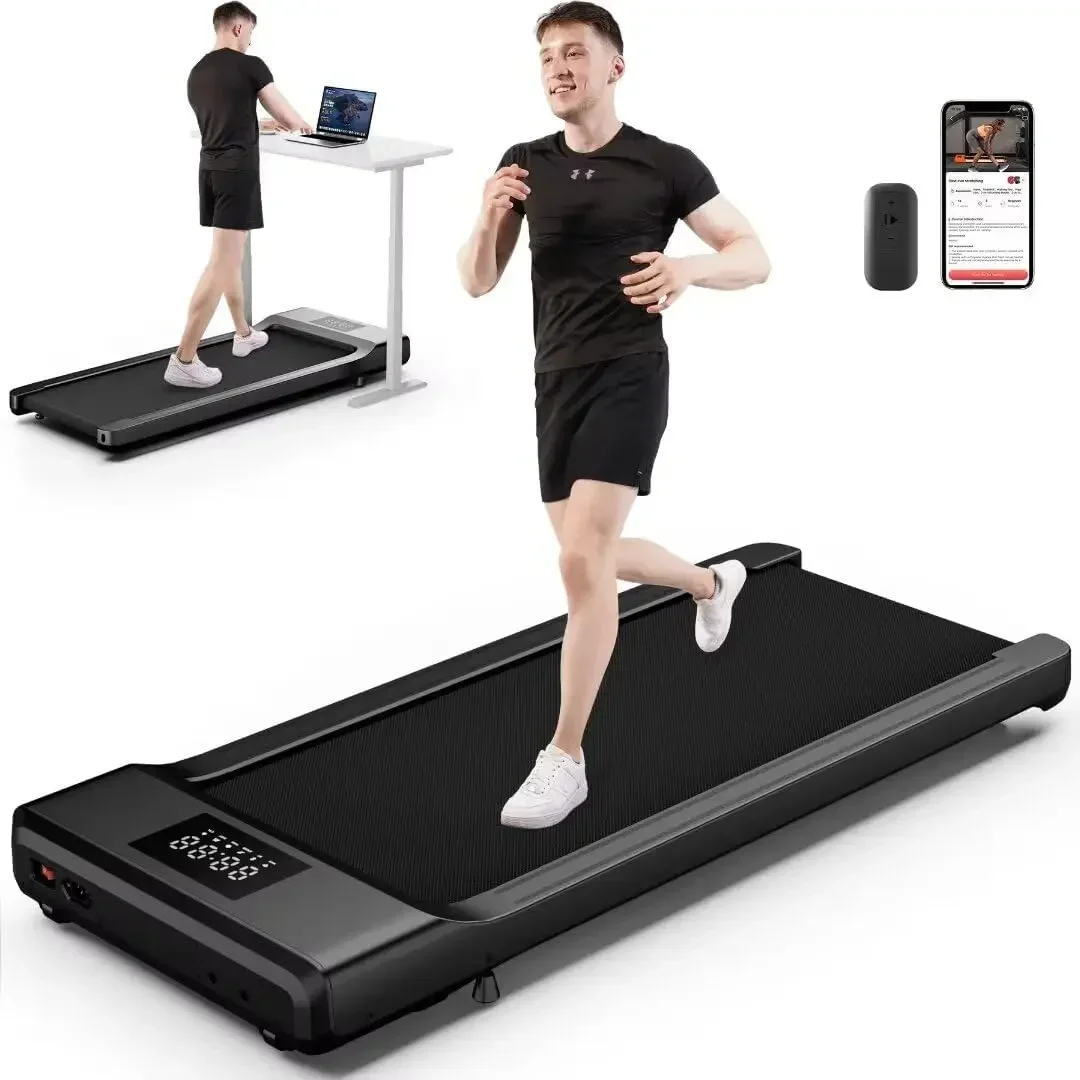 Pad, 2 in 1 Under Desk Treadmill for Home with 300 Lbs Capacity, 2.5HP Portable Quiet Desk Treadmill with Remote Control