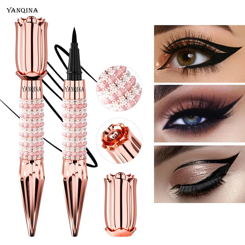 New YANQINA Precision Liquid Eyeliner Pen Long-lasting Waterproof Transfer-proof Quick-Dry Black Eyeliner with Sparkling Design