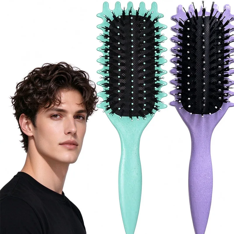 Salon Quality Curling Hair Brush for Men & Women - Styling Comb for Shaping And Reducing Pulling of Curly Hair