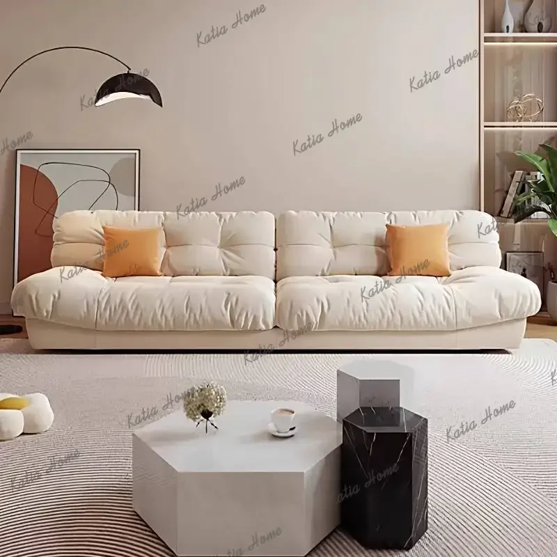 Factory Direct Designer Beige Living Room Sofas Air Aesthetic Lazy Couch Living Room Sofas Sleeper Apartments Divano Soggiorno F