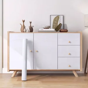 PVC-Tapete für Wohnkultur, undurchlässige Selbstkleberaufkleber, Tür, Garderobe, Schrank, Tisch, Möbel 10 Hauptaufkleber -Holztür - №8