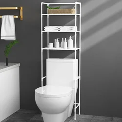Over The Toilet Storage Rack Multilayer Floor-mounted Bathroom Shelf Large Capacity Toilet Storage Cabinet Space Saver Organizer
