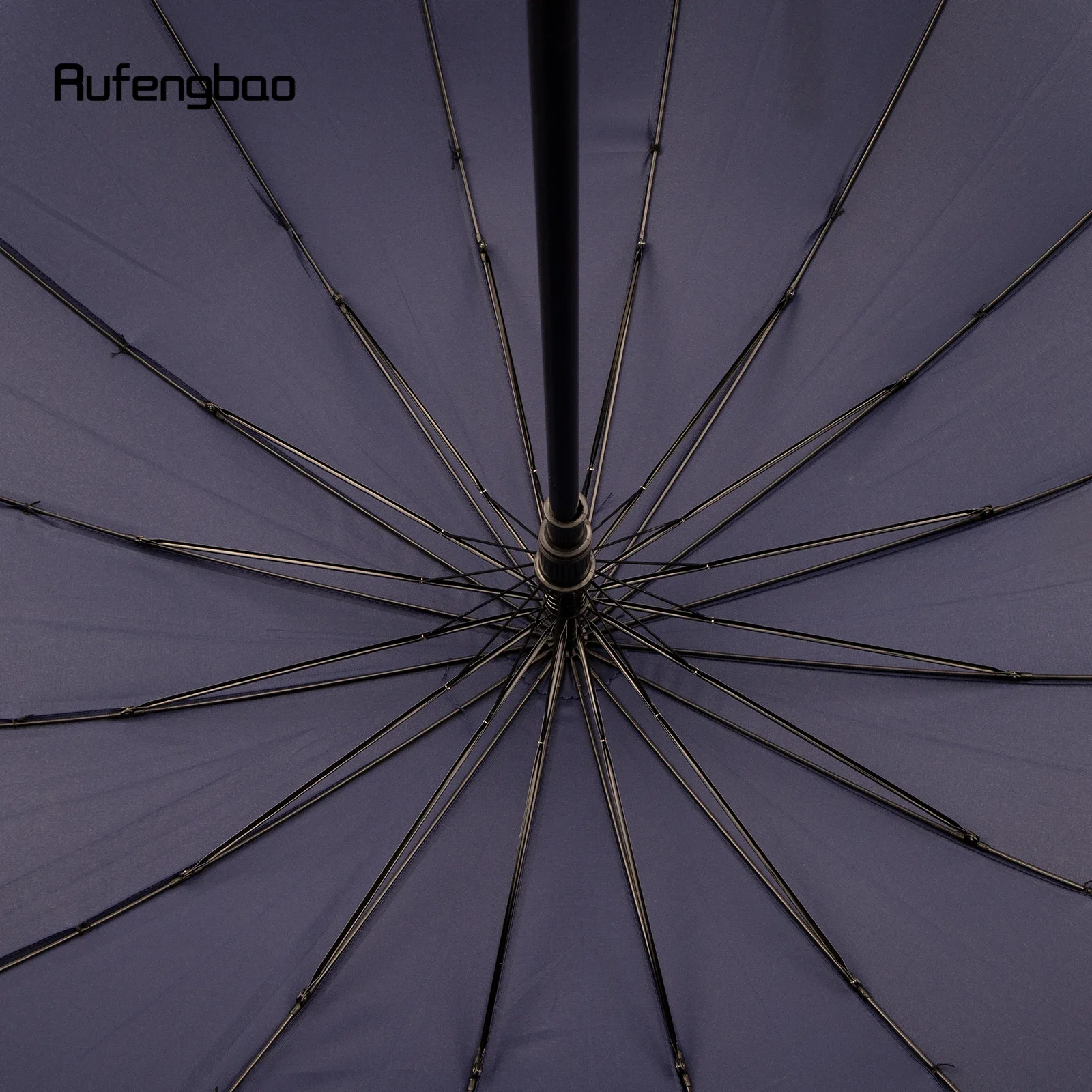 مظلة قصب أوتوماتيكية زرقاء مقاومة للرياح، مظلة موسعة بمقبض طويل لكل من الأيام المشمسة والممطرة عصا المشي كروسير 86 سم