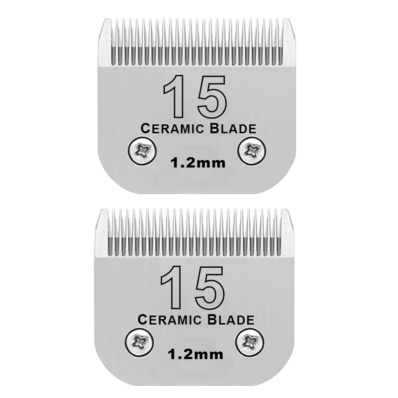 (size 15) Detachable Ceramic Blade Compatible With Andis, Oster A5, Wahl KM Series Pet Dog Clippers, cut length 3/64-Inch,1.2mm