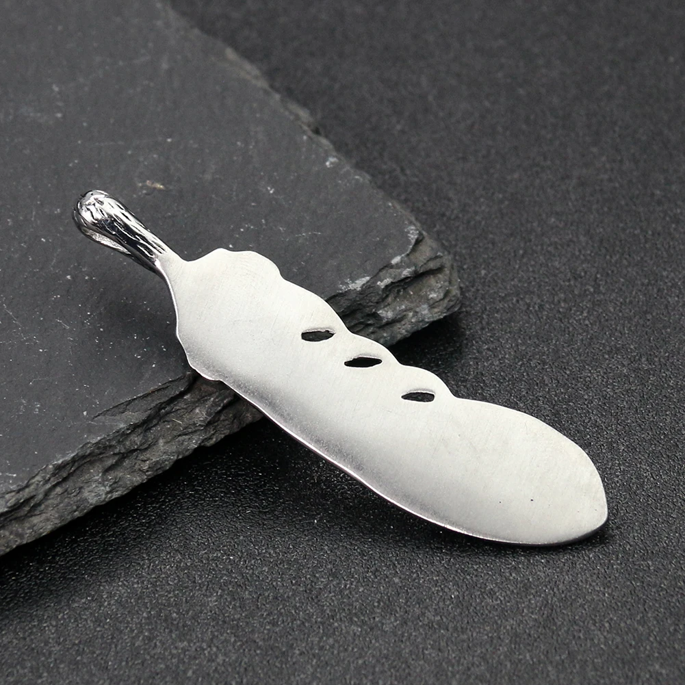 Charms Real Stone Eagle Claw Feather Pendant Boho Vintage Stainless Steel Necklace Pendant Leaf DIY Jewelry Making Findings Gift