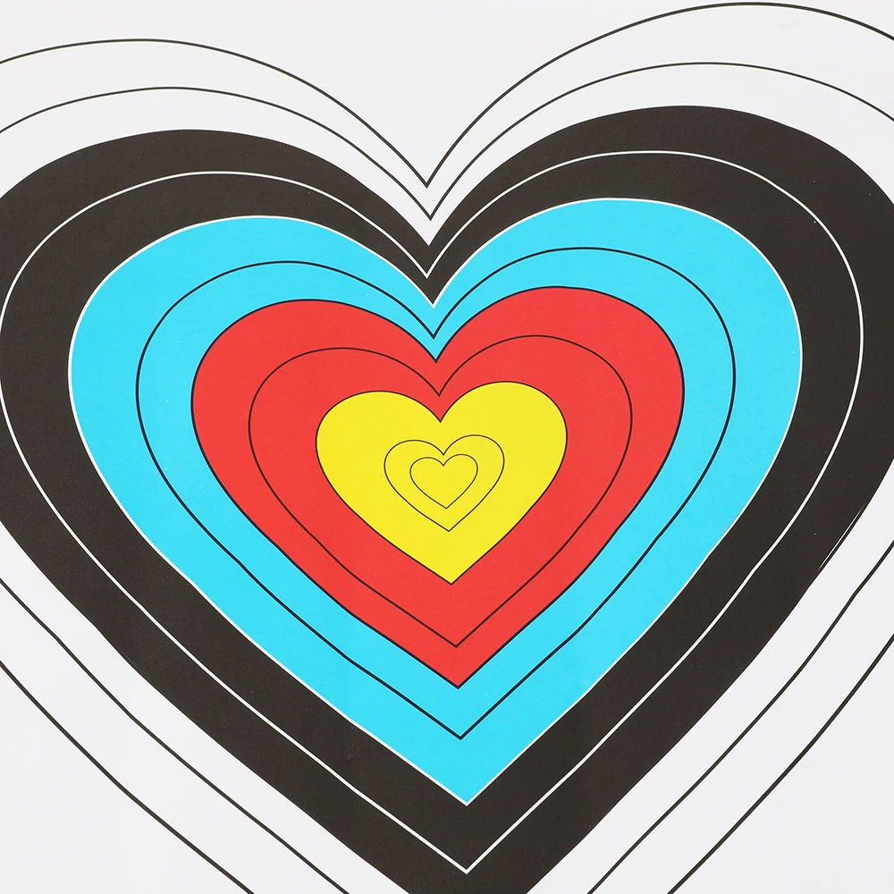 20/30/50pcs Target Paper Arrow 40x40cm Fun Heart Shape Target Face Compound Recurve Bow Archery Shooting Practice Target