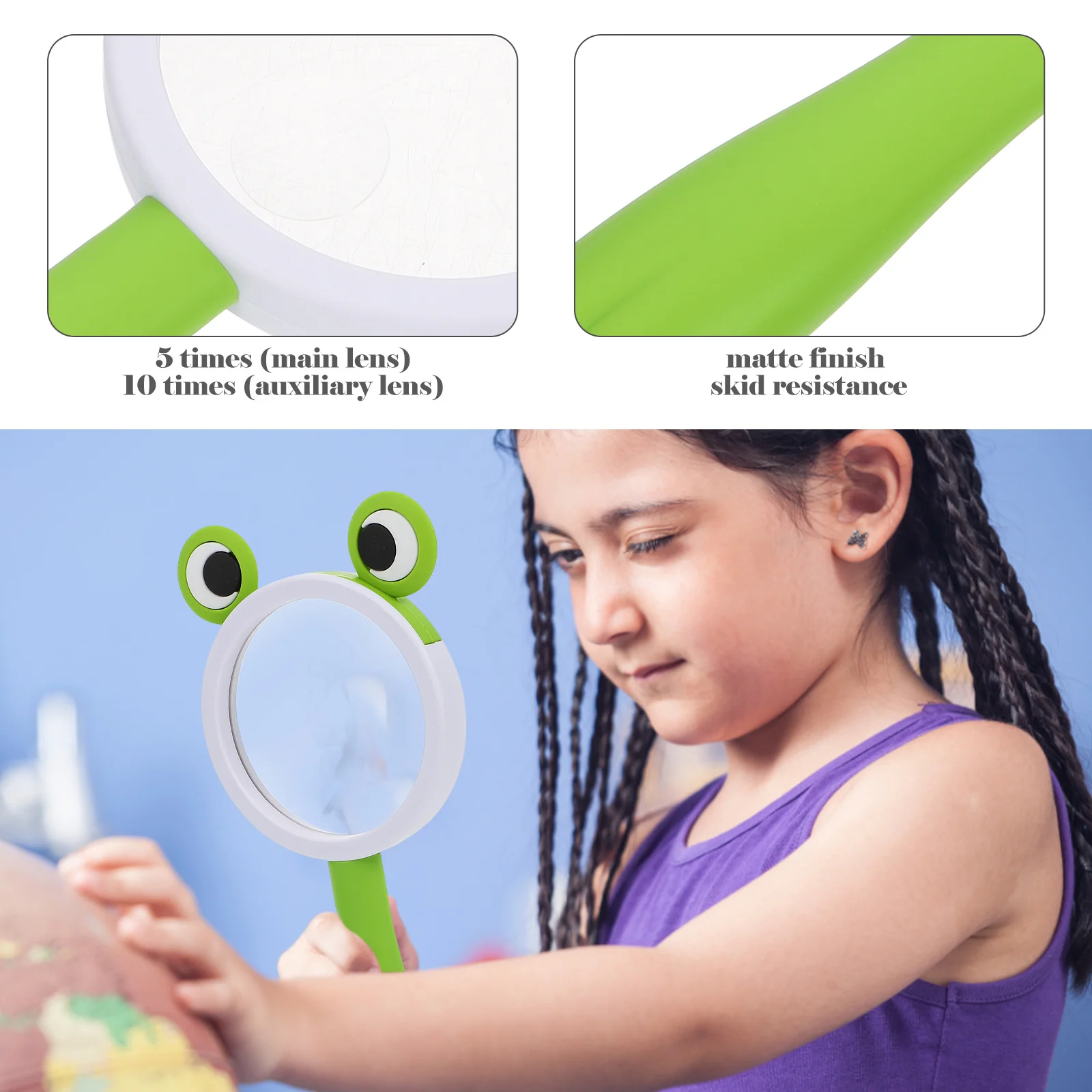 

Handheld Animal Magnifying Glass for Kids Acrylic Lens Lightweight Portable Children Scientific Observation Tool